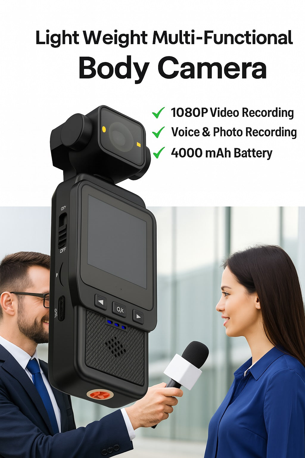 SoloBeSafe 1080P WiFi Sports Action Camera – Waterproof Handheld Camera with Screen, MicroSD Support & 10x Zoom – Outdoor & Travel-Ready - Solobesafe