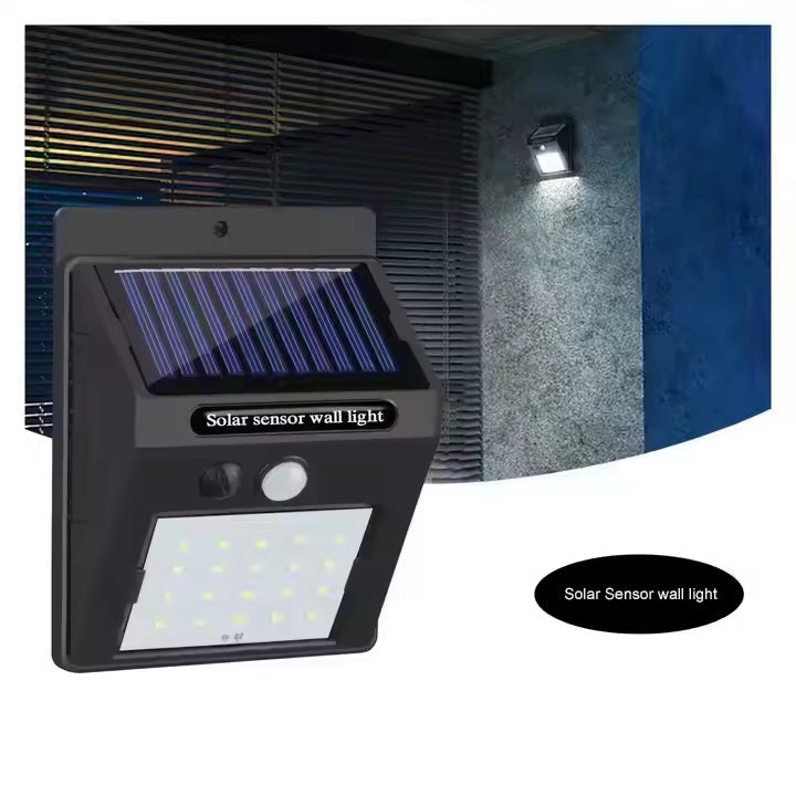 Solar Motion Sensor Wall Light mounted on a wall