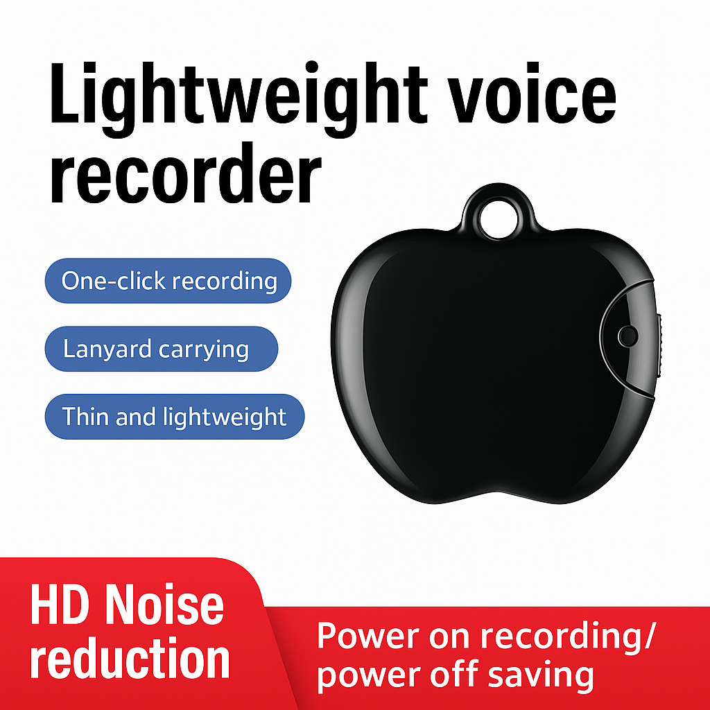 Apple-Shaped Mini Voice Recorder noise reduction during recording