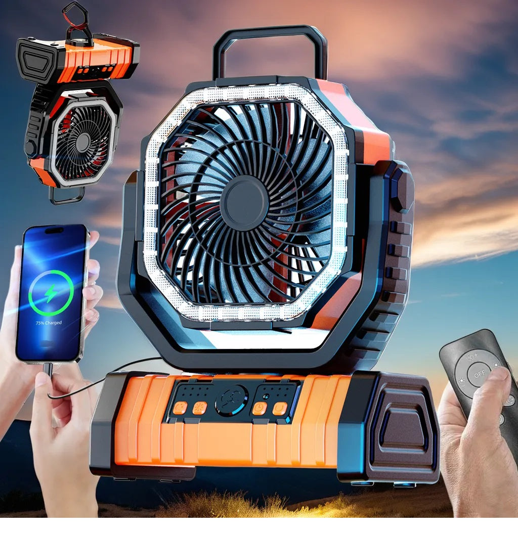 Solar Rechargeable Fan with LED features