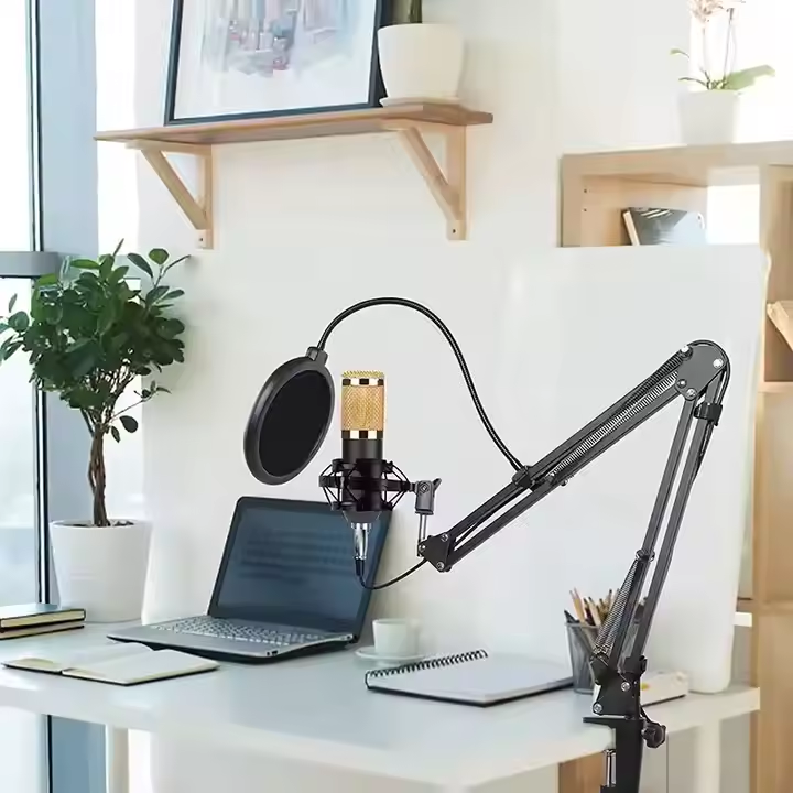 Podcast Recording Bundle set up in a room for recording