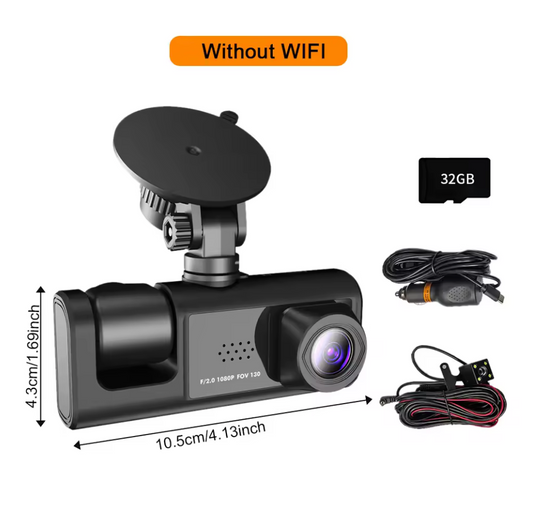 Solobesafe 3 Lens Dash Camera with WIFI - Solobesafe