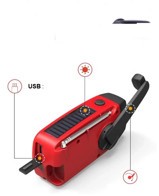 Hand Held Crank Radio for Emergencies with features