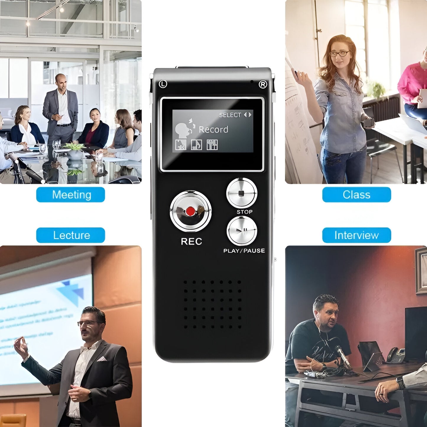 Digital Voice Recorder used to record meetings, lectures, & content creationd