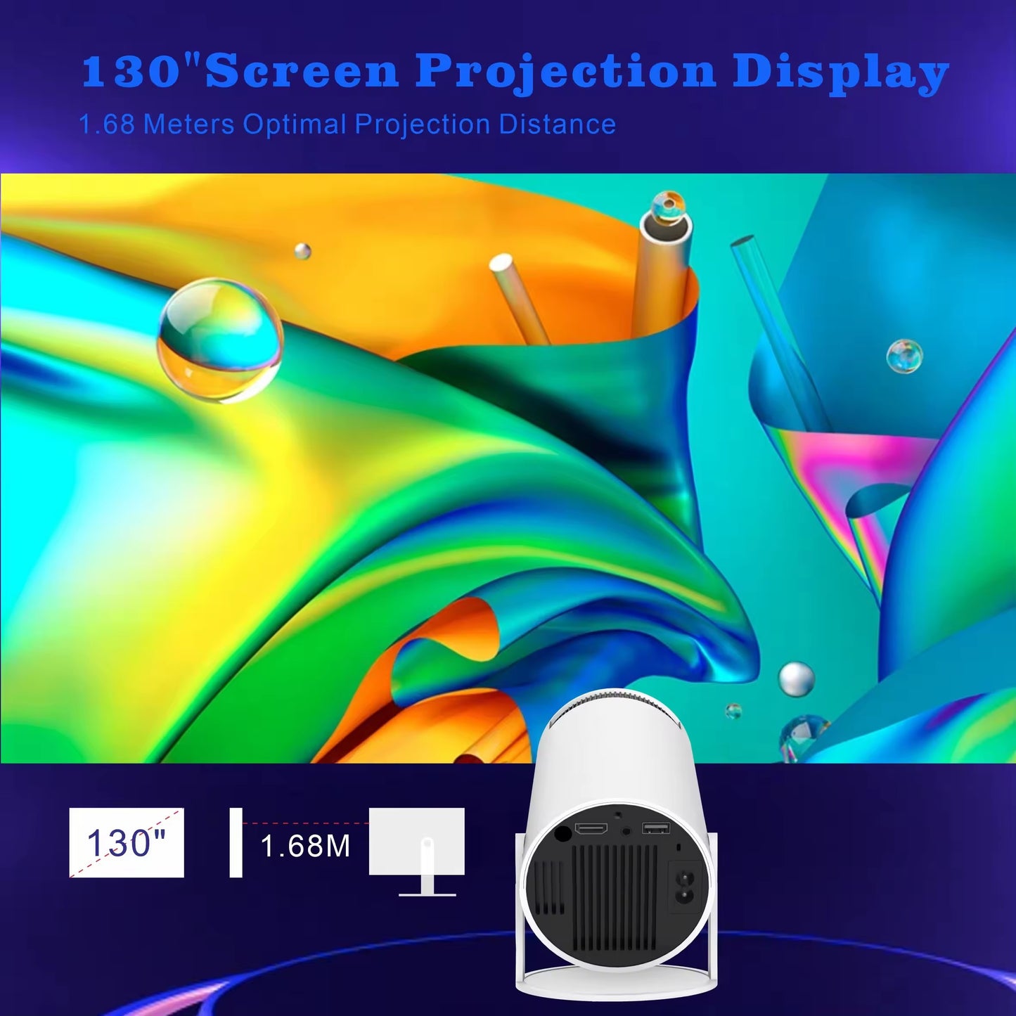 Solobesafe Full HD Portable Smart Projector – Android 11, 4K Video Suppor - Solobesafe
