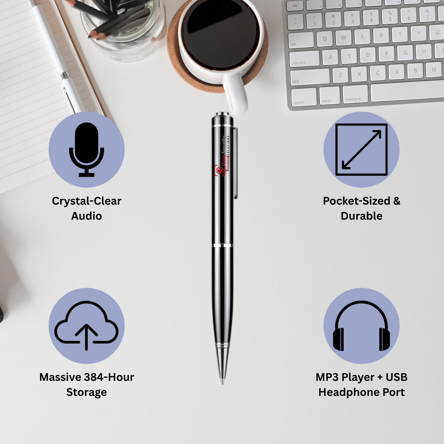 Pen voice recorder features