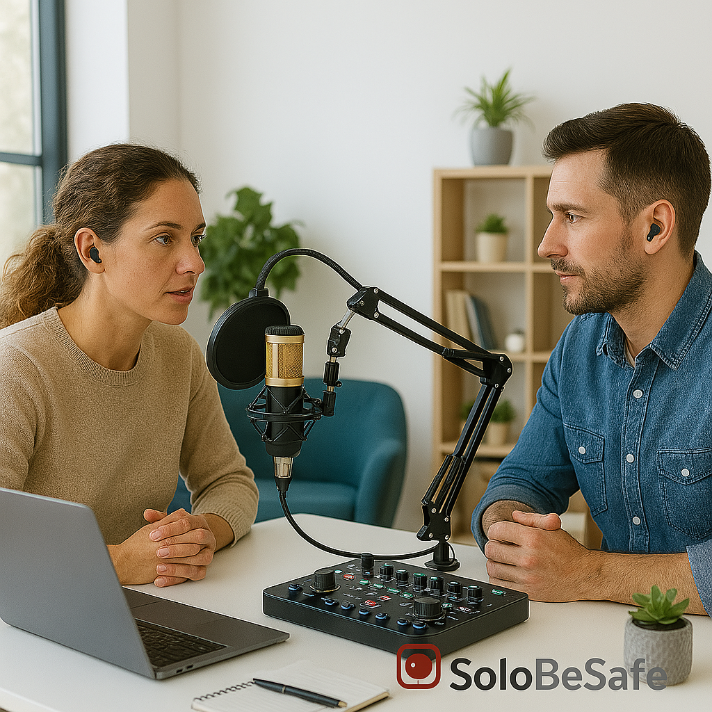 Podcast Recording Bundle is being used to record a podcast