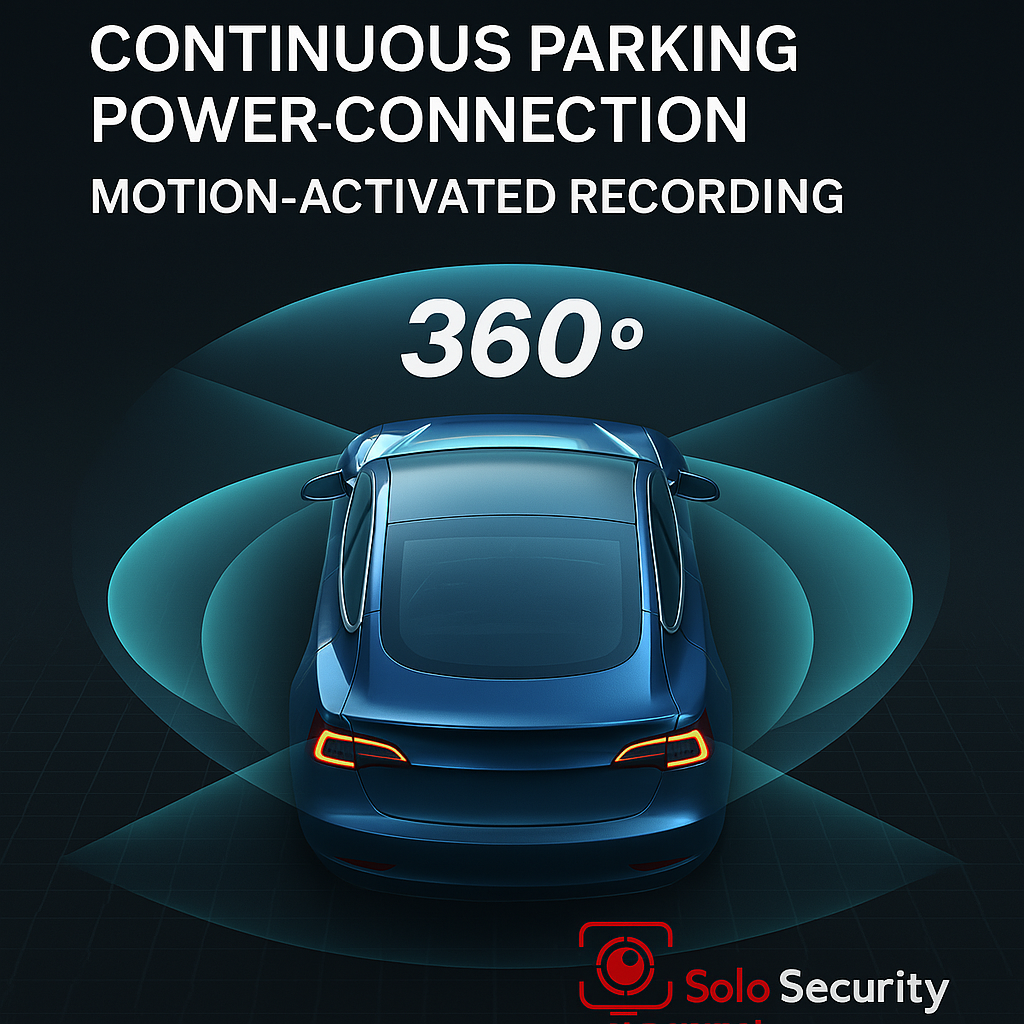 3 Channel Dash Cam with Night Vision & Motion Detection 360 Degrees Vision