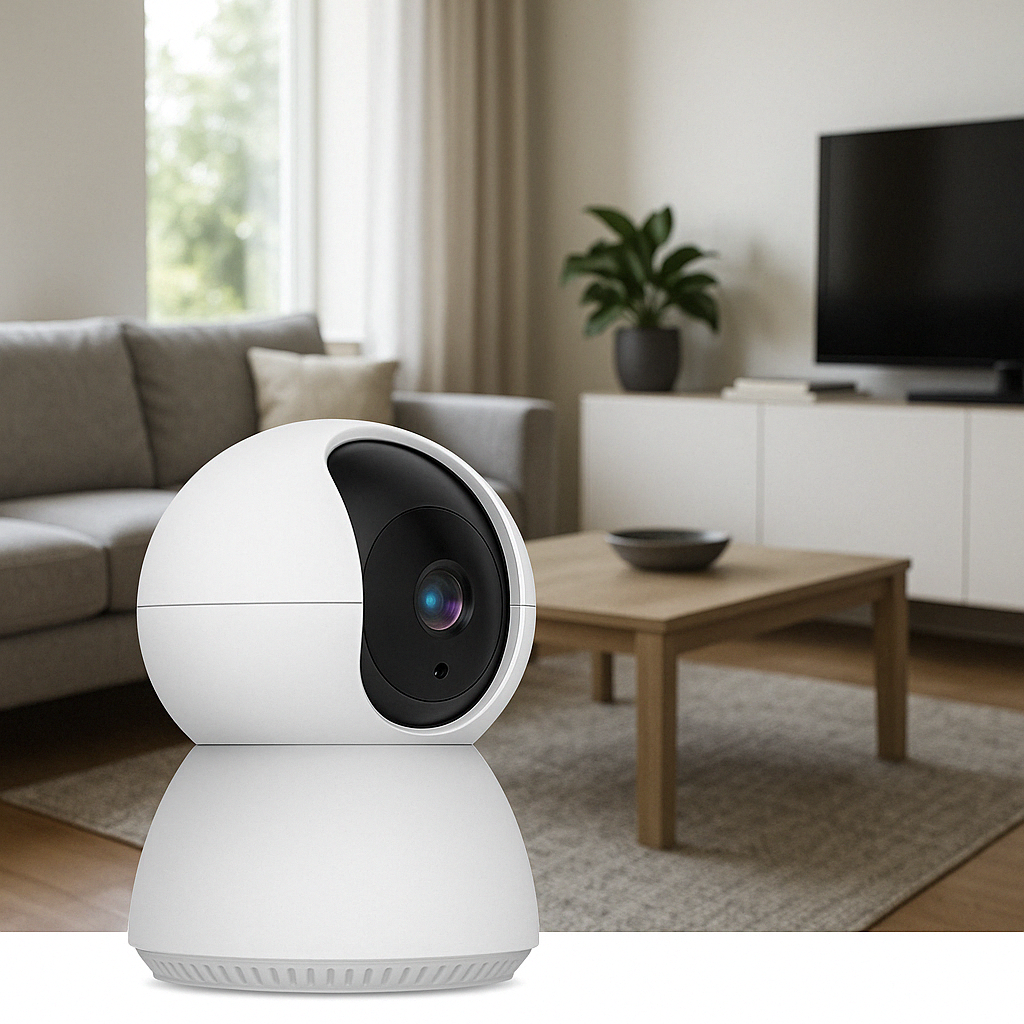 Wireless Security Camera in the living room for indoor surveillance