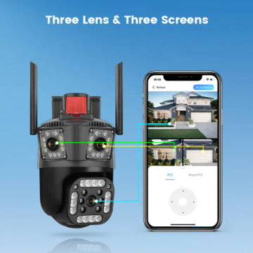 3MP PTZ WiFi Camera connected to phone