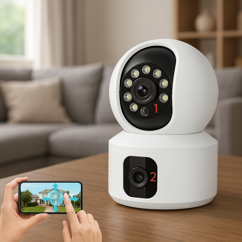 4MP Dual Lens IP Camera with remote tilt control