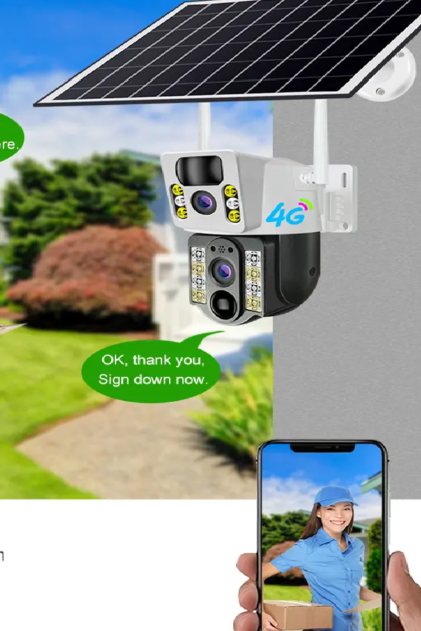 Solar WiFi PTZ Camera 4MP for home surveillance
