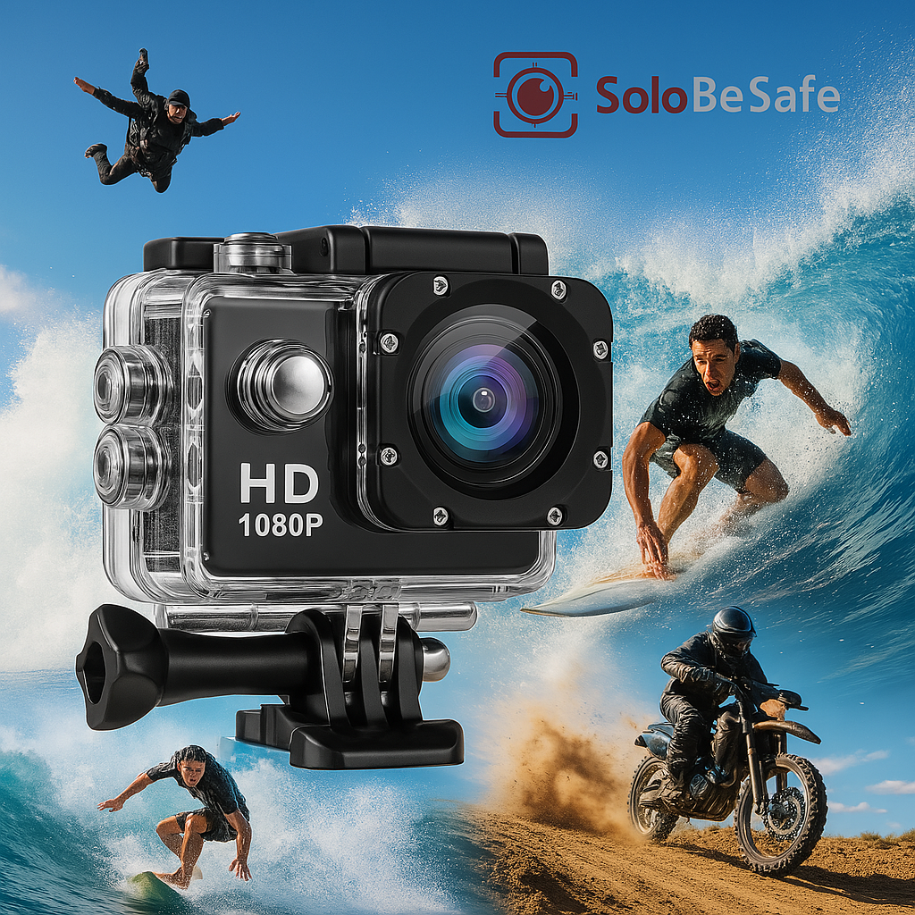 Full HD Action Camera used by a surfrider