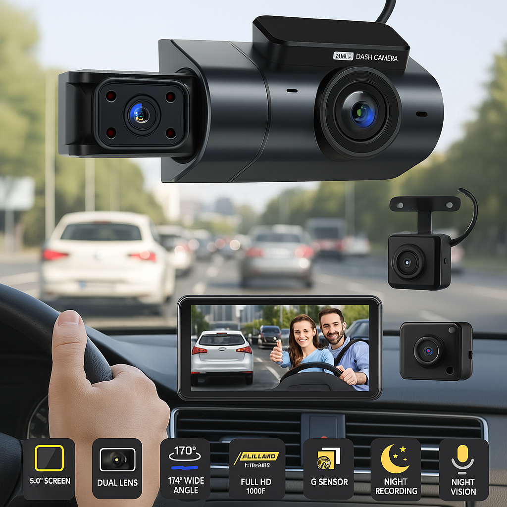 Solobesafe 2 lens Dash Camera -car cam -Security on the Road!
