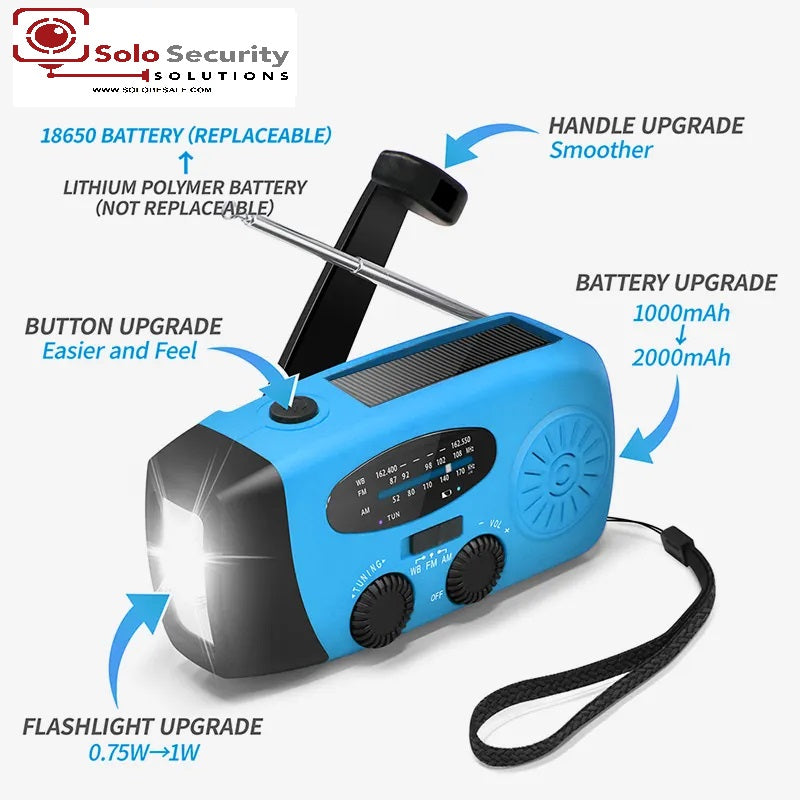 Emergency Crank Radio | Hand Crank Radio | SoloBeSafe - Solobesafe