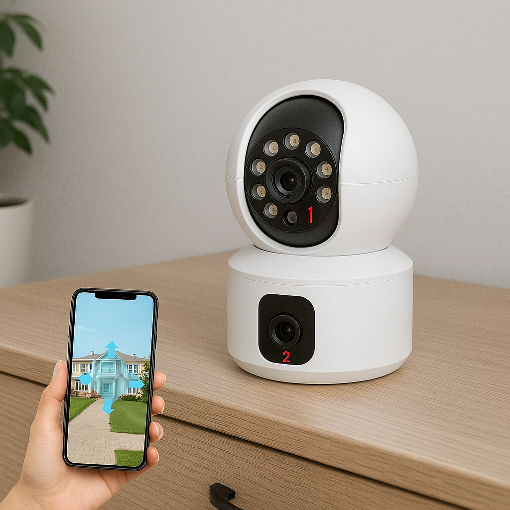 4MP Dual Lens IP Camera with live feed from camera to phone
