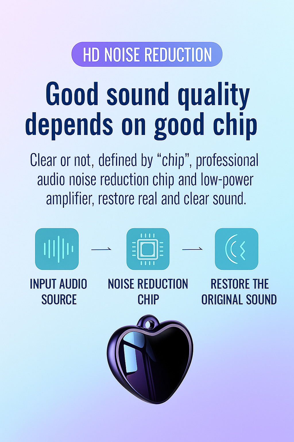 Heart-Shaped Mini Voice Recorder sound quality details