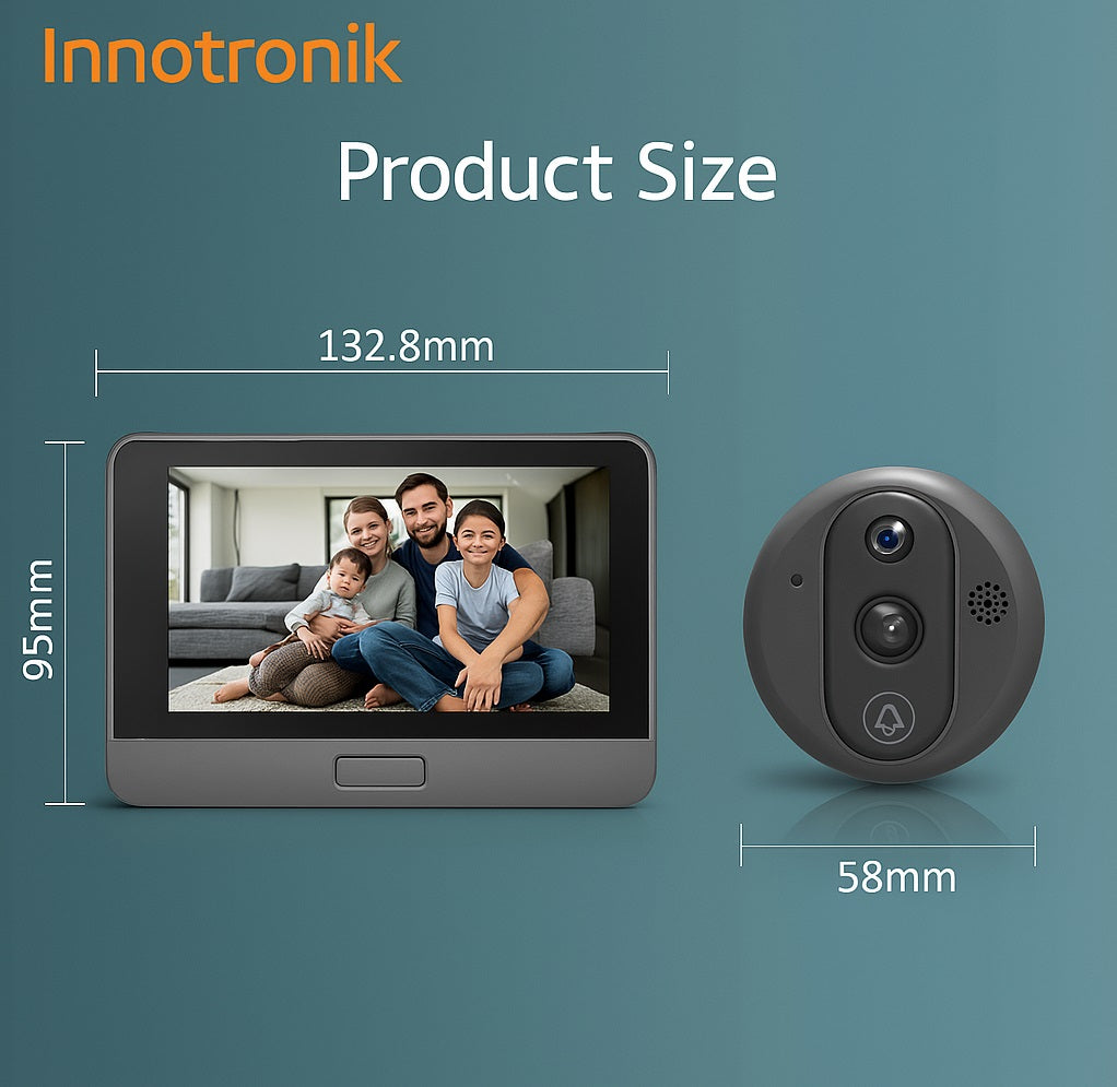 Smart Door Peephole Camera measurements