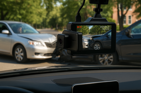 4 Inch Car Dash Cam with 3 lens for full coverage - Solobesafe