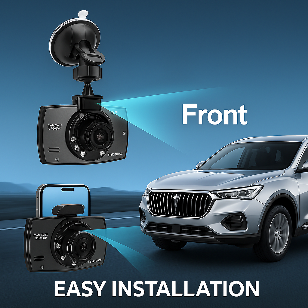 SOLO Car DVR Camera Mini Dash Cam - Compact Driving Recorder with Night Vision