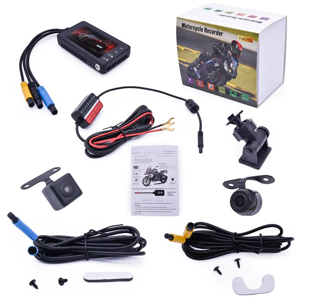 Solobesafe Dash Cam 1080p Dual Lens DVR with 4'' IPS Touch Screen Waterproof Loop Recording with GPS - Solobesafe
