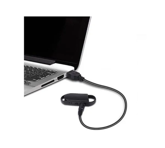 Mini Voice Recorder connected to a laptop via USB