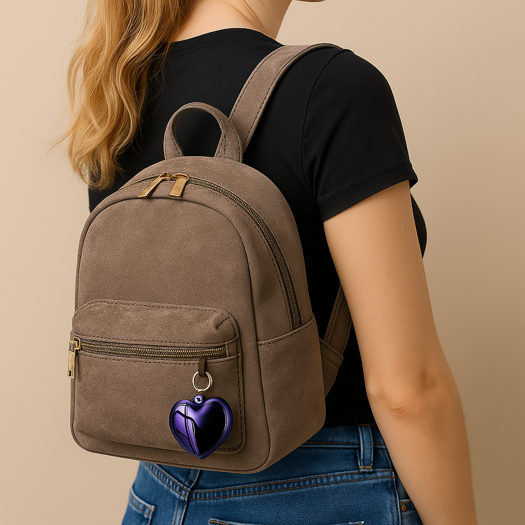 Heart-Shaped Mini Voice Recorder as a bag charm 3