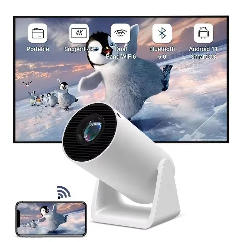 Solobesafe Full HD Portable Smart Projector – Android 11, 4K Video Suppor