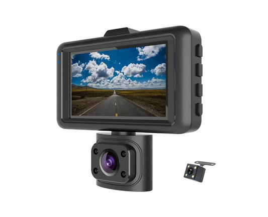 3 Lens Camera Dashboard Driving Recorder Full HD 1080P Car DVR Dash Cam Video