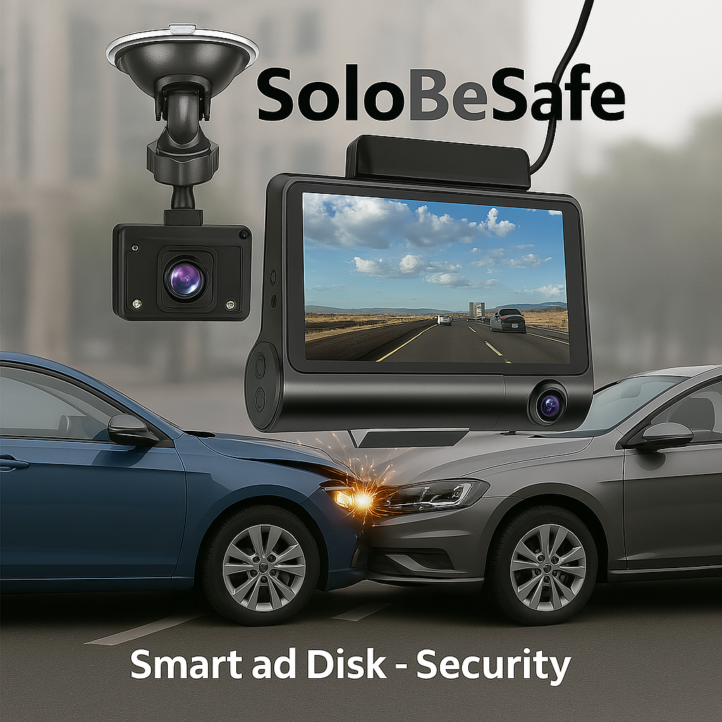 Solobesafe Three Cameras 4inch 3 Lens Car DVR 1080P Auto Camera Triple Lens Car Black Box Dash Cam