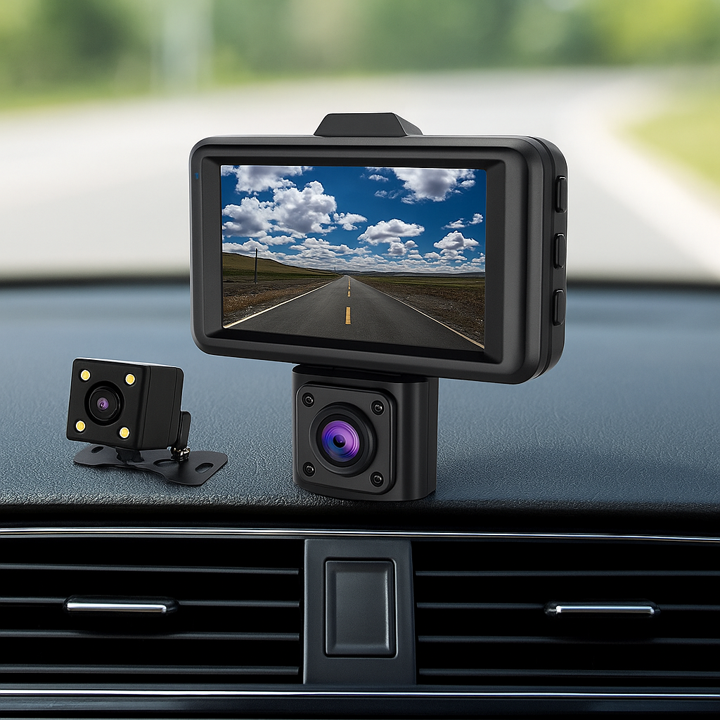 Solobesafe  3 Lens Camera Dashboard Driving Recorder Full HD 1080P Car DVR Dash Cam Video