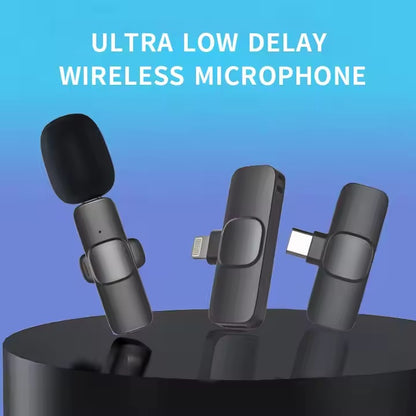 Portable 3-in-1 Wireless Lavalier Microphone – Noise-Canceling, Mini Lapel Mic for Live Interviews, Outdoor Use, & Smartphones