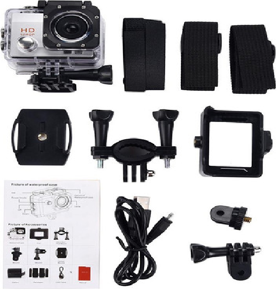 EXTREME CAMERA : Wide Angle 170 Degree 16MP  Sport Action Camera 30M Underwater Waterproof Camcorder Sports Cameras