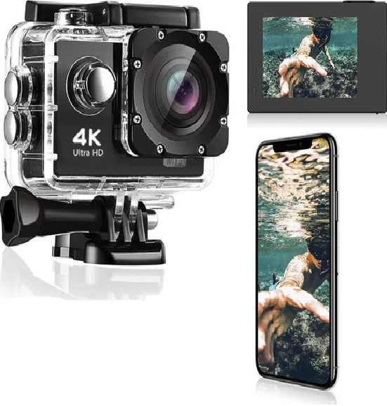 EXTREME CAMERA: Dual screen  High Resolution Wifi 170 Wide Angle  Waterproof Sports Action Camera