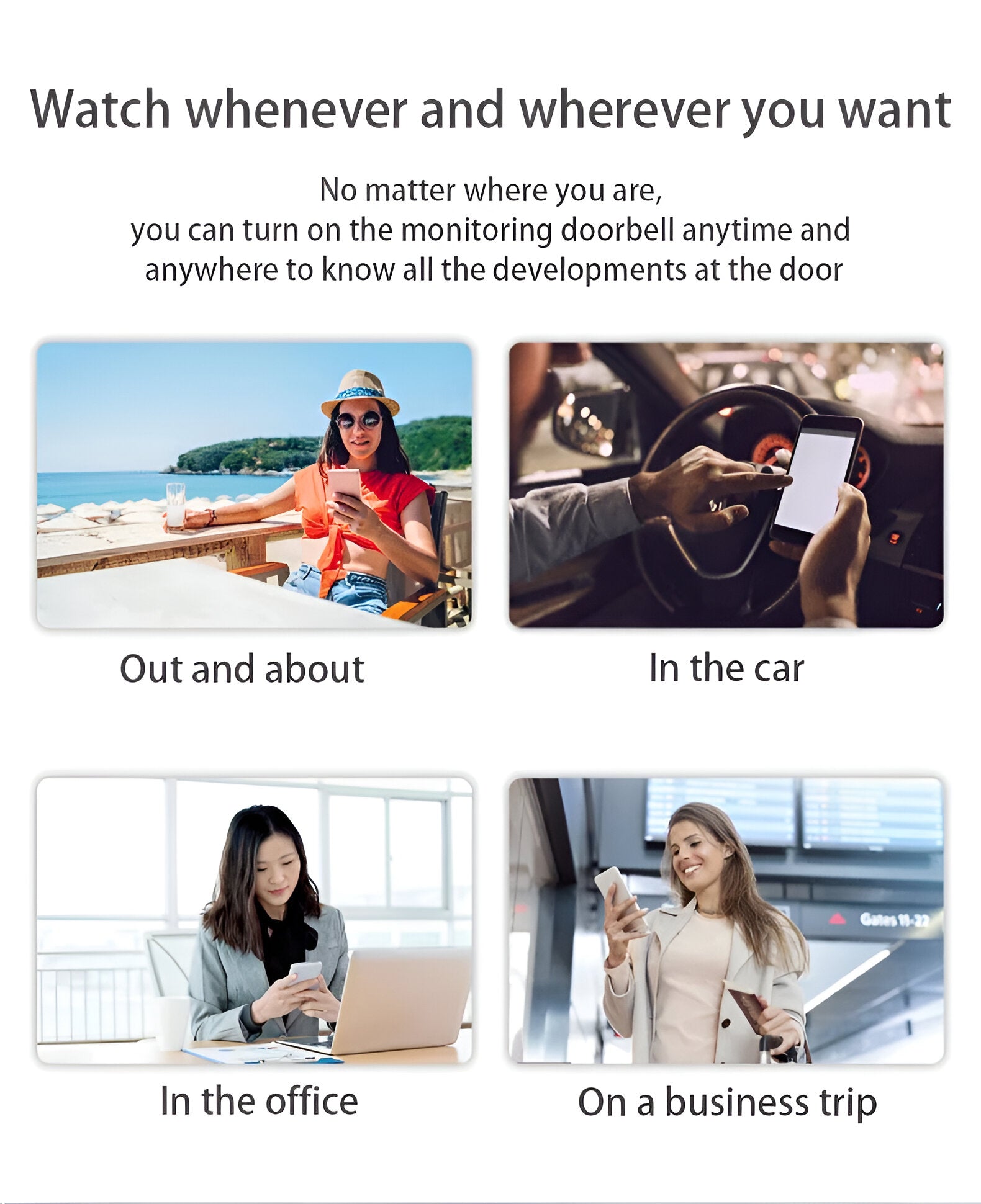 DoorCam 2.8 Doorbell Camera with wireless connection for anytime monitoring