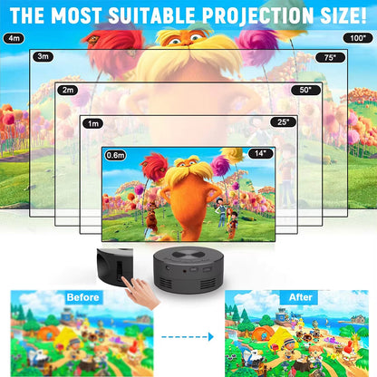 Portable Projector up to  100 inches 180P LCD Home Use Palm Size Remote Projector Wire Screen Mirroring