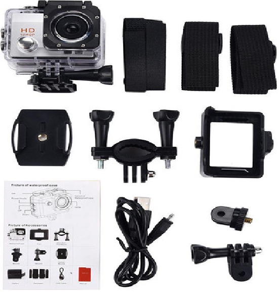 Action Cam Waterproof camera with accessories & mounts