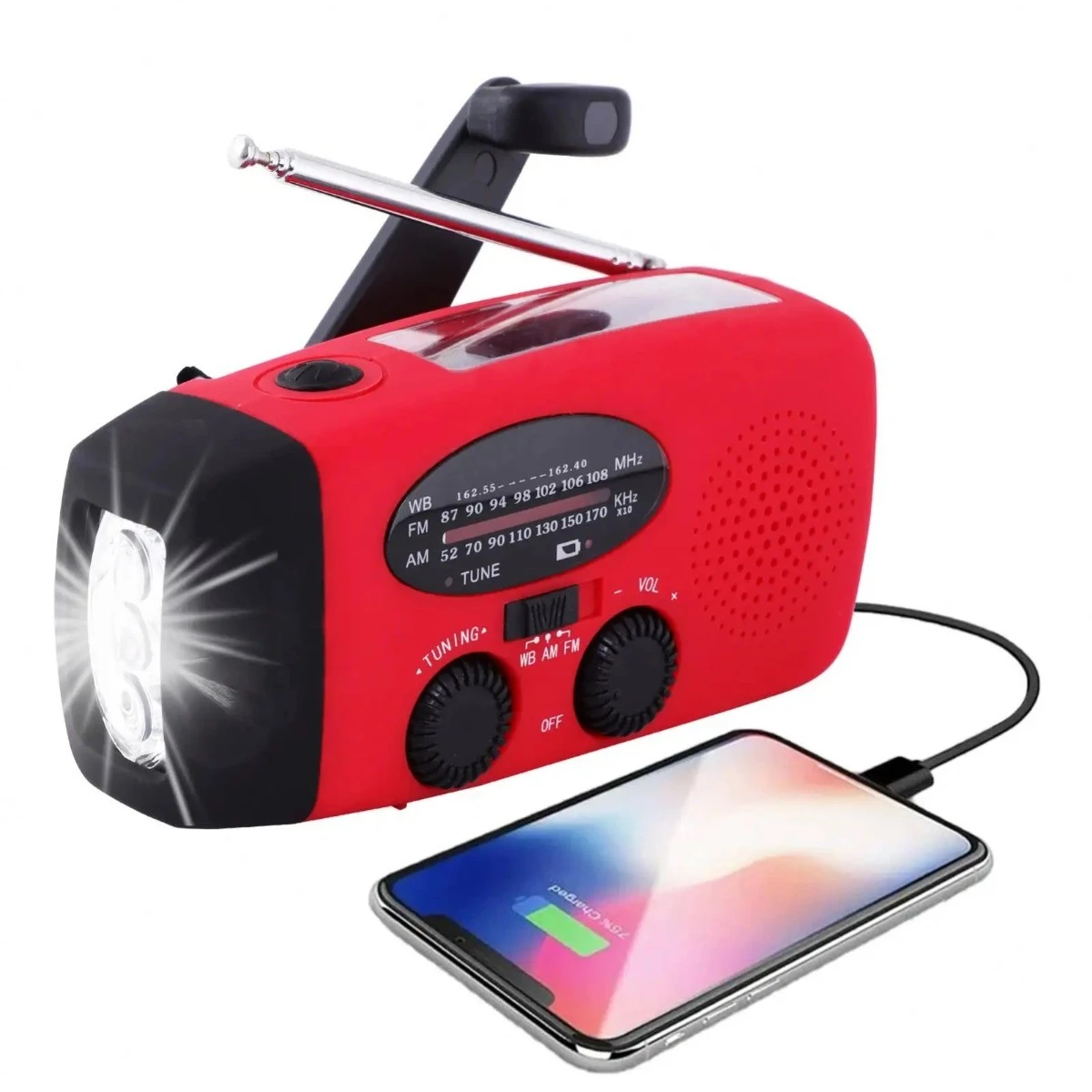 Emergency Crank Radio with LED Flashlight 