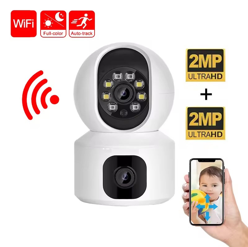 Wireless Indoor CCTV Camera with Dual 4MP Lenses and IP Connectivity