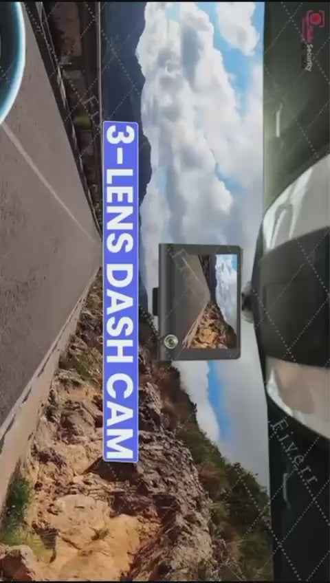 3 Channel Dash Cam with Night Vision & Motion Detection Video
