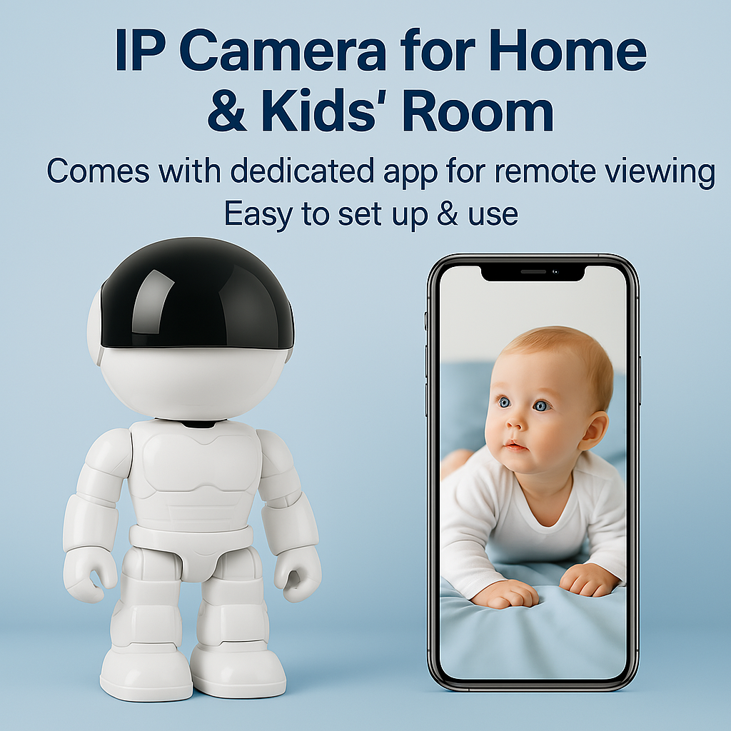 Robot-shaped IP Camera for home and kids' room