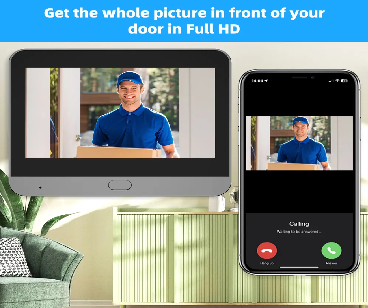 Smart Door Peephole Camera with phone connectivity