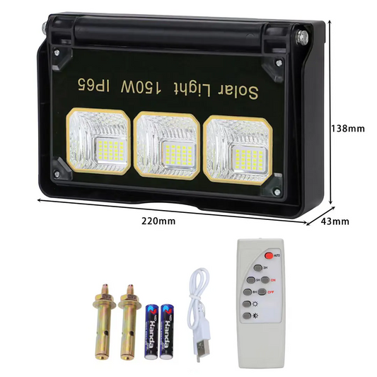 Solobesafe Waterproof 300W LED Solar Garden Light. Combining sleek design, high-performance lighting, and eco-friendly solar