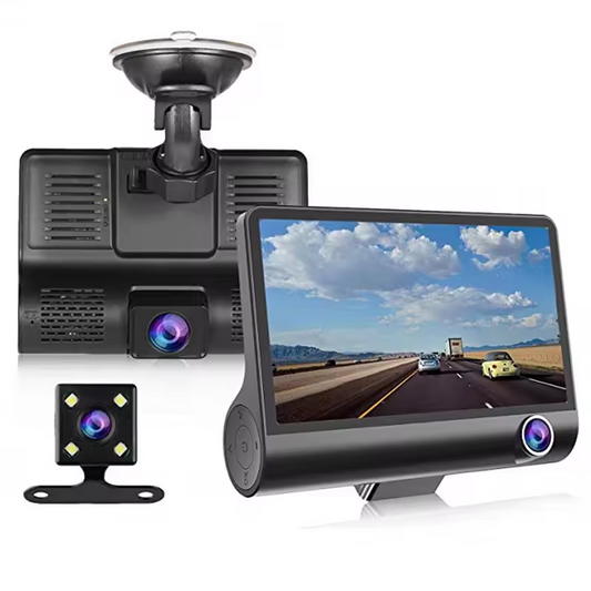 Solobesafe Three Cameras 4inch 3 Lens Car DVR 1080P Auto Camera Triple Lens Car Black Box Dash Cam