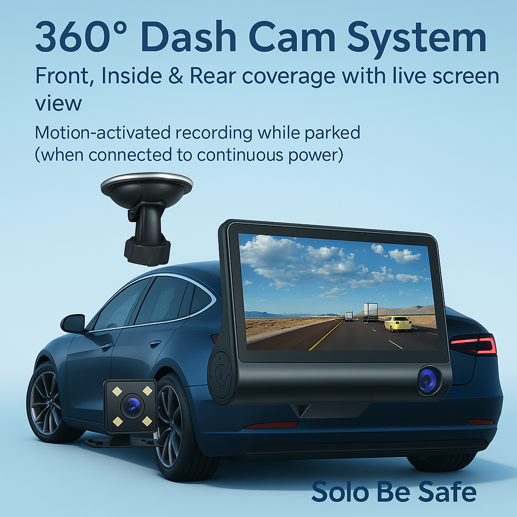 Solobesafe Three Cameras 4inch 3 Lens Car DVR 1080P Auto Camera Triple Lens Car Black Box Dash Cam
