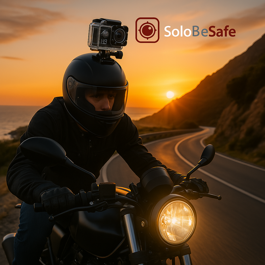 Full HD Action Camera used by a biker