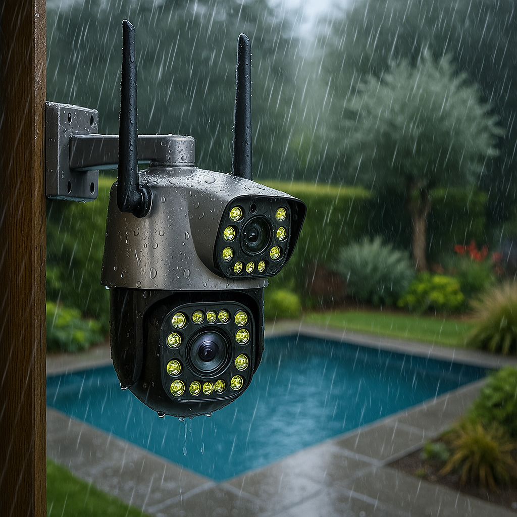 Solobesafe  4MP Dual Lens Wifi PTZ Camera Night Vision Dual Screen Outdoor CCTV IP Camera Wireless Security  Camera
