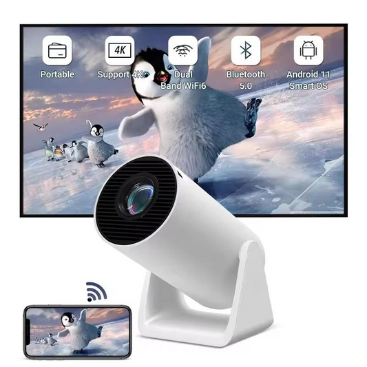 Solobesafe Full HD Portable Smart Projector – Android 11, 4K Video Suppor - Solobesafe