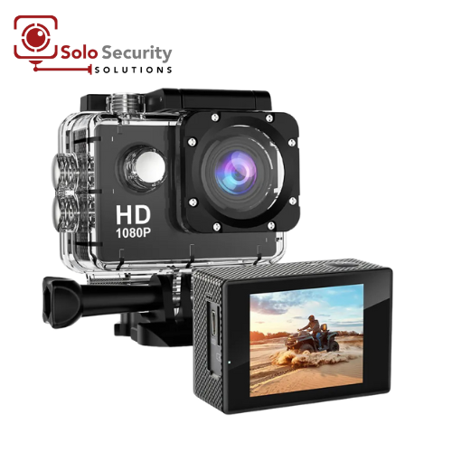 Full HD Action Camera lens and screen