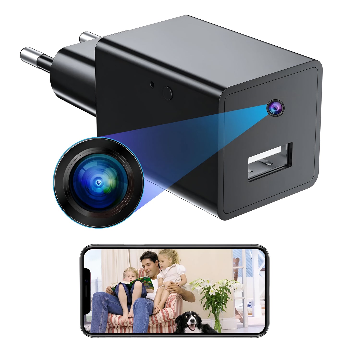 Mini Charger Camera with phone connectivity